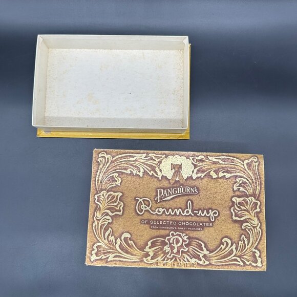 Vintage Pangburns Chocolate Box Round Up 1960s Cowgirls Western Texas Empty - Picture 6 of 16